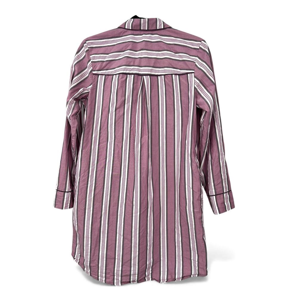 Anthropologie XS Pajama Oversized Nightgown Dress Shirt Striped Women Pj Pocket - Picture 6 of 6
